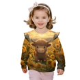 thumbnail image 1 of DISNIMO Highland Cow Printed Pullover for Toddler Girls Sunflower Printed Sweatshirt Long Sleeve T-Shirts Crewneck Pullover Tops for Fall Winter 7-8 Years, 1 of 7