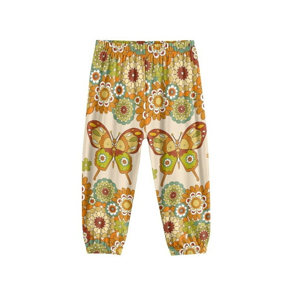 DISNIMO Hippie Butterfly Harem Pants for Girls Bloomer Harem Pants for Kids Harem Bloomers Long Pants Baggy Girl Sweatpants Size 13-16 Trousers Casual Girls Harem Bloomers Summer Fall Long Pants