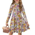 thumbnail image 1 of DISNIMO Hippie Dress Girls Flower Dresses for Kids 3-4 for School Girl Dress Kids Long Sleeve Collared Dress for Girls Button Down Midi Dress Girls Skater Dress Kid Sundress Girls Clothes, 1 of 7