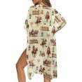 thumbnail image 1 of DISNIMO Horse Cactus Print Beach Cover Ups for Women Tropical Cowboy Print Open Front Long Kimono Swimsuit Cover up Cardigan Bikini Coverups Summer Casual Resort Wear, 1 of 6