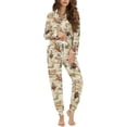 thumbnail image 1 of DISNIMO Horse Cactus Printed Christmas Womens Pajama Sets Long Sleeve Sleepwear Nightwear Pjs with Long Pants Casual V Neck Ladies Lounge Sets, 1 of 7