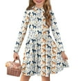 thumbnail image 1 of DISNIMO Horse Dress Long Sleeve for Girls Sunflower Dresses with Collars for Girls Skater Dress Size 13-14 Year Old Girl Dresses Midi Dress Girls Fall Twirl Dress Children Dress Clothing Polyester, 1 of 7