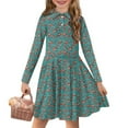 thumbnail image 1 of DISNIMO Horse Dresses for Girls 9-10 Flower Dress for Kids Long Sleeve Skater Dress Girls Midi Fall Dress for Children Girls Swing Dress Teen Girl Twirl Dress Long Sleeve Sundress Kids Clothing, 1 of 7
