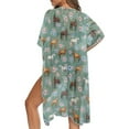 thumbnail image 1 of DISNIMO Horse Flower Print Women's Summer Bikini Cover Ups Casual Fashion Kimono Bathing Suit Coverup Long Loose Open Front Beach Cover Up, 1 of 6