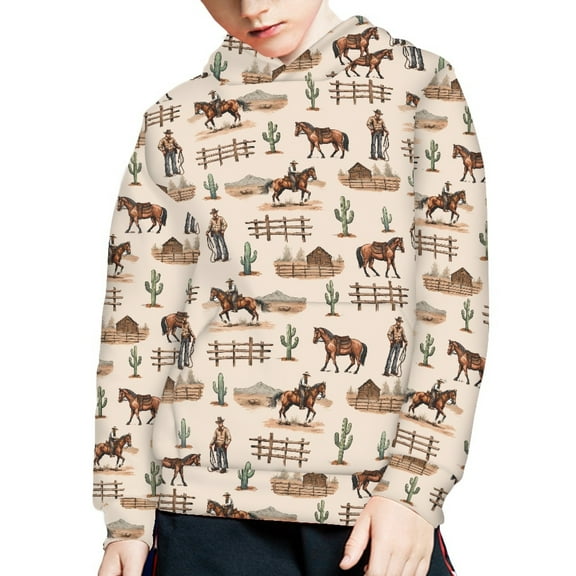 DISNIMO Horse Hoodie for Boys Fall Hoodies for Girls Pullover Sweatshirt with Hoodie Sweatshirts for Boys 8-10 School Hoodies for Girls Kids Hoodie with Front Pocket Children Hoodie Soft