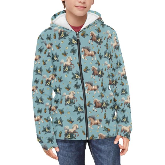 DISNIMO Horse Hoodie Boys Flower Hoodie Kids 6-7 Sports Fan Sweatshirts & Hoodies Boys Sweatshirt Girls Animal Hoodies for Boys Zip Up Jacket Hoodie Little Child Fall Clothes Boys Streetwear Hoodie