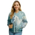 thumbnail image 1 of DISNIMO Horse Printed Sweatshirts for Women Zip Up Jackets Long Sleeve Outwear V Neck Sweatshirts Fashion Jackets, S, 1 of 7