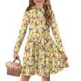 thumbnail image 1 of DISNIMO Hummingbird Dress Girls Floral Dress Long Sleeve Kids Collared Dress Girls 3-4 Year Old Girl Dresses with Flowers Girls Skater Dress for Child Twirling Dresses Button Front Dress Girls, 1 of 7