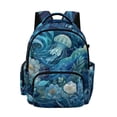 thumbnail image 1 of DISNIMO Jellyfish Flower Printed Girls Backpack Cute School Backpack for Kids Teens Girls Lightweight 17 Inch Bookbag with Padded Strap for Primary Middle Students, Back to School Gifts, 1 of 7