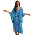 thumbnail image 1 of DISNIMO Kaftans Dress for Women Sea Turtle Flower Print Plus Size Batwing Sleeve Caftans Beach Dress V Neck Bathing Suit Cover Ups Lightweight Summer Beach Coverup for Swimwear, 1 of 7