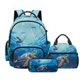 thumbnail image 1 of DISNIMO Kids Backpack for Girls Boys, Sea Turtle Printed 3 Pcs School Backpack with Lunch Box & Pencil Case, 17 Inch Lightweight School Bookbag Travel Daypack, 1 of 7