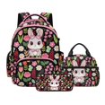 thumbnail image 1 of DISNIMO Kids Backpack for Girls, Rabbit Floral Print 3 in 1 School Backpack Set with Lunch Box and Pencil Case, 17 Inch Lightweight School Bookbag Travel Daypack, 1 of 7