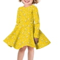 thumbnail image 1 of DISNIMO Kids Banana Dress Girls Long Sleeve Yellow Dress Kids Long Sleeve Midi Dress Teens Holiday Dresses for Girls 13-14 Long Sleeve Dresses Children Matching Fall Dress Kids Girl Twirl Dress, 1 of 6