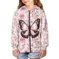 thumbnail image 1 of DISNIMO Kids Butterfly Hoodie for Girls Floral Zip Up Hoodie Teen Girl Pink Hoodies Size 11-13 Oversized Hoodie Boys Zipper Hooded Sweatshirt Youth Sweatshirt Jackets/Hoodies for Teens Sports, 1 of 7