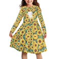 thumbnail image 1 of DISNIMO Kids Sunflower Dress Girls Cat Dress for Girls 11-12T Dresses for Girls Long Sleeve Dress with Collar Little Girl Dresses Casual Midi Dress Girls Twirling Dress for Child Dresses for Girls, 1 of 7