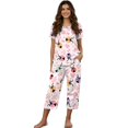 thumbnail image 1 of DISNIMO Ladybug Heart Printed Womens Pajama Set Summer 2 Piece Lounge Set Soft Sleepwear Short Sleeve Tops and Capri Pant Pjs, 3XL, 1 of 7