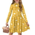 thumbnail image 1 of DISNIMO Lemon Dress Girls Star Dresses Kid School Dress for Girls Midi Dress Long Sleeve Skater Dress Girl Clothes Size 13-14 Dresses with Collars for Girls Swing Dress Fall Twirly Dresses for Girls, 1 of 7
