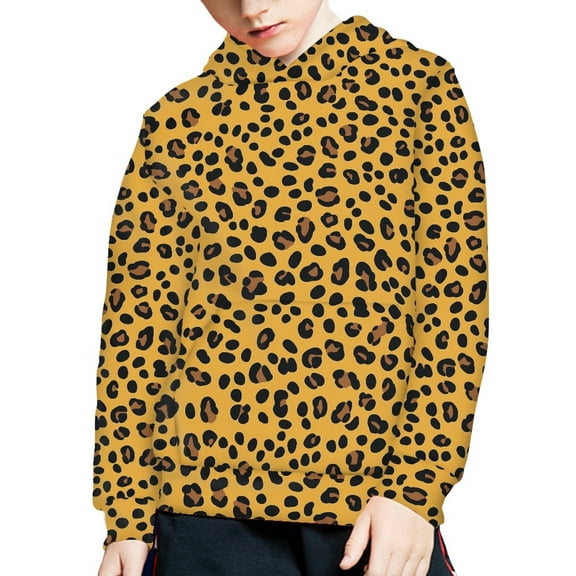 DISNIMO Leopard Print Boys Hoodie Sweatshirts Size 14-16 Hoodies Pullover Graphic Sweatshirt with Hoodie Pockets for Boys and Girls Streetwear Hoodie Fall Clothes Boy Casual Students Boy
