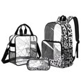 thumbnail image 1 of DISNIMO Leopard Print Girls Clear Backpack for School, 3PCS Kids Clear Backpack with Lunch Bag and Pencil Pouch, Heavy Duty See Through Transparent Bookbag with Lunch Box Set, 1 of 5