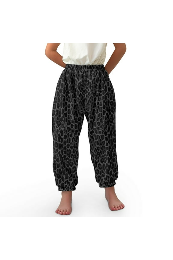 Leopard Print Harem Pants Kids Bloomer Harem Pants Boys Baggy Pants Size 3-7 Harem Bloomers for Boys Casual Jogger Pants Kids Beach Pants Girls Bloomer Trousers for Girs Soft Pants