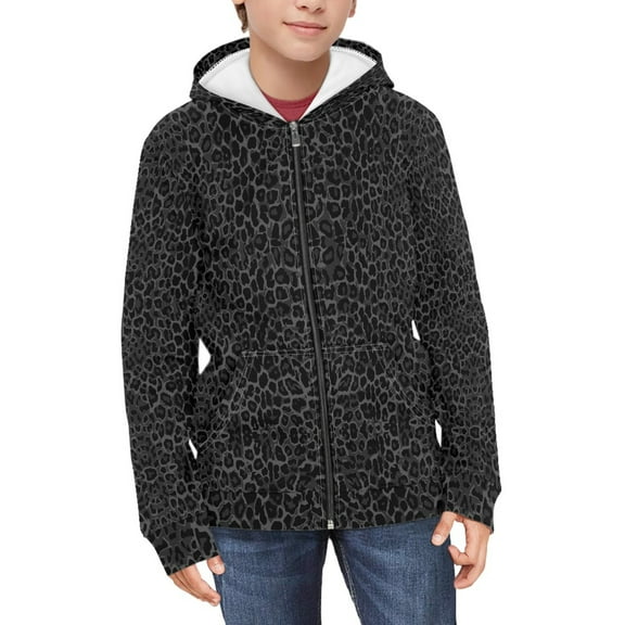 DISNIMO Leopard Print Hoodie Kids Boys Hoodies Size 6-7 Zip Up Hoodie Sweatshirt Girls Hooded Sweatshirts for Kids Hooded Jackets Boys Hoodie Jacket Boy Clothes for School Hoodie Girls Children