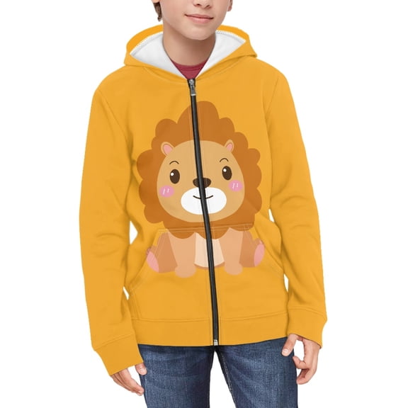 DISNIMO Lion Hoodie for Kids Zip Up Hoodies for Boys 8-10 Years Hooded Sweatshirt Children Sweatshirts Girls Hooded Jackets Boys Hoodie Jacket Boys Zipper Hoodies with Designs Clothing Child