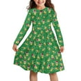 thumbnail image 1 of DISNIMO Long Sleeve Christmas Dress Girls 3/4 Dresses for Girls Casual Midi Dress Girls Kids Dress Fall Girl Dresses Long Sleeve Skater Dress Girls Avocado Dress Kids Girl School Dress for Girls, 1 of 7