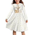 thumbnail image 1 of DISNIMO Long Sleeve Christmas Dress Girls Reindeer Dress Kids School Dress for Girls Long Sleeve Fall Dresses Size 3-4 Girl Dresses with Collar Dress Kids Snowflake Dress Girls Casual Dresses Fall, 1 of 7