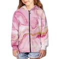 thumbnail image 1 of DISNIMO Marble Hoodie Girls Pink Hoodies Kids Zippered Hoodie with Zipper for Girls Zip Up Sweatshirts Size 6-7 Boys Hooded Jacket Childrens Fall Clothes Little Girls Long Sleeve Hoodies, 1 of 7