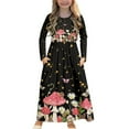thumbnail image 1 of DISNIMO Mushroom Daisy Butterfly Dress with Pockets and Sleeves for Kids Long Sleeve Dresses for Girls 13--14 Long Sleeve Dress for Kids Fall Midi Dress with Sleeves Girls Waist Crew Neck, 1 of 7