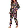 thumbnail image 1 of DISNIMO Mushroom Flower Print Women Pajamas Sets 2 Piece Pj Sets Long Sleeve Nightwear Round Neck Sleepwear with Long Pants Soft Casual Pjs Lounge Set, S, 1 of 7