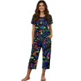 thumbnail image 1 of DISNIMO Mushroom Printed Women's Short Sleeve Pajama Sets Soft 2 Piece Pjs Set Summer Tops and Capri Pant Sleepwear for Home, S, 1 of 7