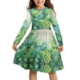 thumbnail image 1 of DISNIMO Palm Leaf Dress Girls Long Sleeve Dresses Size 3-4 Girls Dress with Collar for Girls Long Sleeve Swing Dress Girls Twirl Dresses for Girls Twirl Dress Fall Dress Kids Girls Dresses Casual, 1 of 7