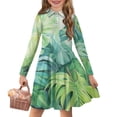 thumbnail image 1 of DISNIMO Palm Leaf Dress for Girls Size 3-4 Dresses Kids Button Dress Girls Long Sleeve Dress for Child Twirling Dresses for Girls Swing Dress Kids Skater Dresses for Girls Clothes Dresses Kid, 1 of 7