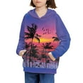thumbnail image 1 of DISNIMO Palm Tree Hoodie Girls Boys Hoodies 8-10 Pullover Sweatshirt with Hoodie Kids Long Sleeve Sweatshirts with Pockets Unisex Clothes Children Streetwear Hoodie Polyester, 1 of 7