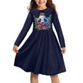 thumbnail image 1 of DISNIMO Panda Dress for Girls Size 3-4 Long Sleeve Dress for Children Girls Dresses with Flowers Dress for Girls Purple Collared Dress Kids Fall Dress Casual Kids Midi Dress Skater Dress, 1 of 7