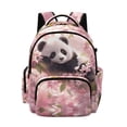 thumbnail image 1 of DISNIMO Panda Flower Print 17 Inch School Backpack for Kids Lightweight Bookbag with Front Pockets for Primary Elementary Middle School Students, 1 of 7