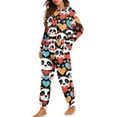 thumbnail image 1 of DISNIMO Panda Heart Printed Women's Pajamas Set 2 Piece Lounge Set Long Sleeve Pjs Soft Sleepwear with Pockets Crew Neck Pullover Top with Long Pant, 2XL, 1 of 7