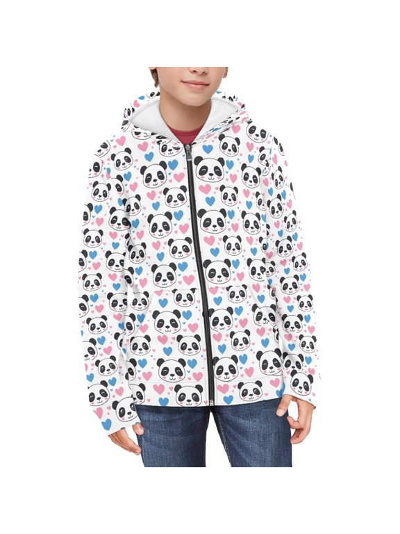Panda Hoodie Boys Heart Hoodies Boy Kids Sweatshirts Zippered Hoodie Sweatshirt Boys Zipper Hoodies Size 8-10 Boys Hoodie Jackets for Girls Hooded Coat Boys Animal Hoodie Girls Zip Up Child