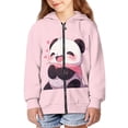 thumbnail image 1 of DISNIMO Panda Hoodie for Girls Heart Zip Up Hoodie Kids 6-7 Hoodies Sweatshirt Boys Hooded Sweatshirts Zipper Hoodie Girls Hooded Jacket Lightweight Hoodie Jackets for Little Girls Streetwear, 1 of 7