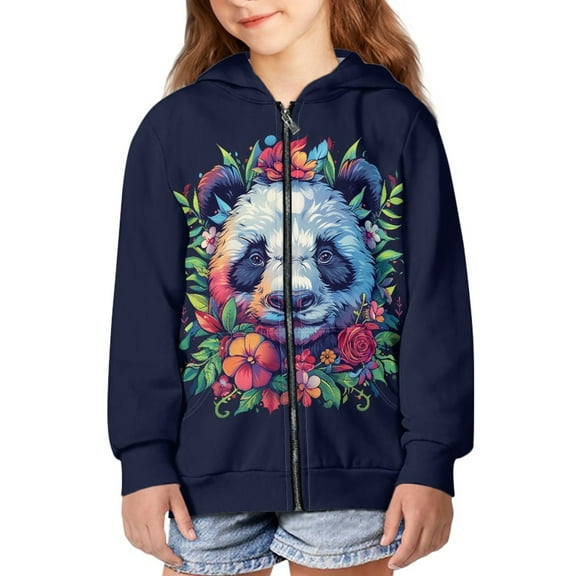 DISNIMO Panda Hoodie Kids Flower Hoodie for Girls Boy Zip Up Hoodies Boys Girl Zipper Hoodies Size 8-10 Streetwear Hoodie Jackets Sweatshirt Hoodies Sweatshirts Kid Coat Girl Animal Hoodies