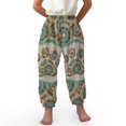 thumbnail image 1 of DISNIMO Paw Print Aztec Harem Pants Kids 8-12 Girls Bloomer Harem Pants for Kids Bloomer Trousers for Girls Harem Bloomers Girls Elastic Ankle Trousers Kids Baggy Pants High Waisted, 1 of 7
