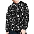 thumbnail image 1 of DISNIMO Paw Print Hoodies for Boys Soft Black Hoodie for Kids Boys Hoodie Sweatshirt for Kids Sweatshirts Boys 6-7 Clothes Hoodies Girls Graphic Streetwear Sweatshirt Girls Casual Hoodie, 1 of 7