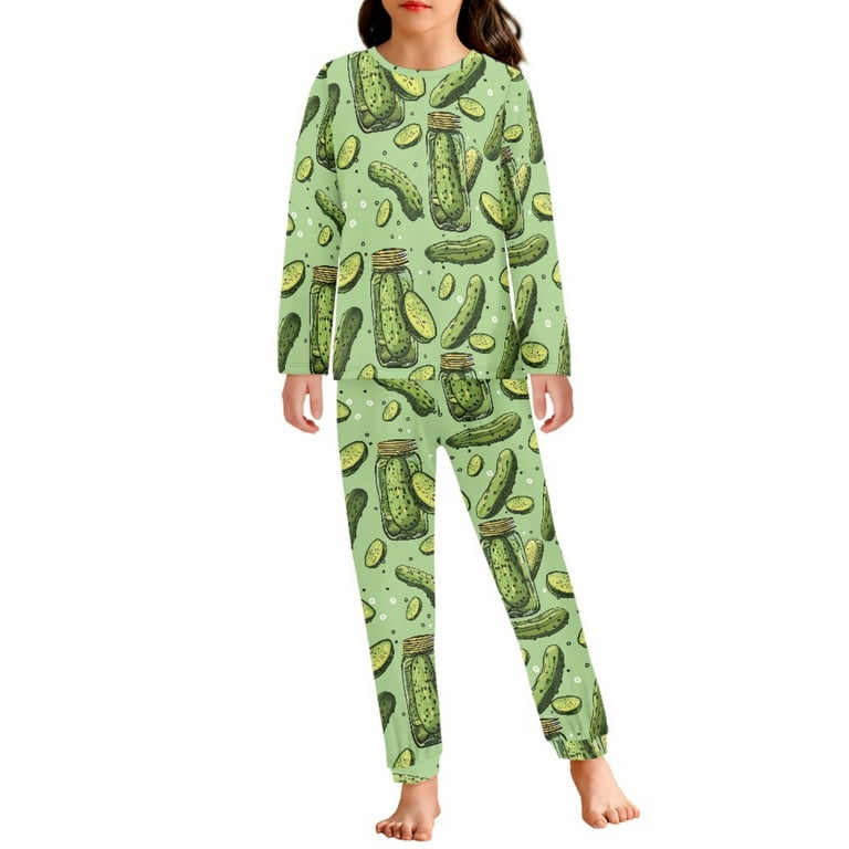 DISNIMO Pickle Festival Cucumber Pajamas for Girls 13-14 Years Old