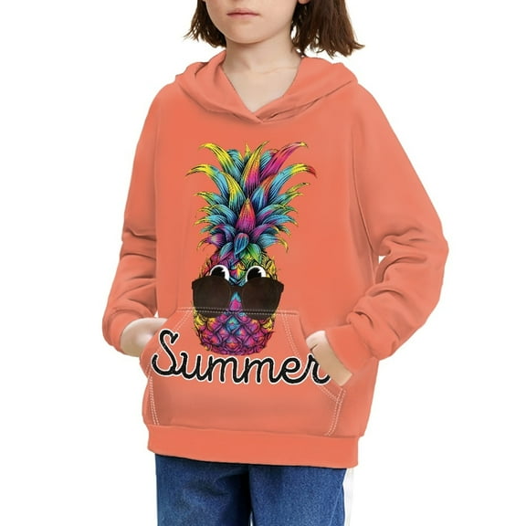 DISNIMO Pineapple Hoodies for Girls 6-7 Years Old Boys Hoodie Sweatshirts Size 6-7 Hooded Sweatshirt Kids Pullover Hoodie for Girls Fall Clothes Children Boy Streetwear Hoodie Kids Casual