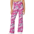 thumbnail image 1 of DISNIMO Pink Axolotl Girls Flare Leggings 7-8 for Kids Bell Bottom Pants with Pockets High Waisted Bootcut Yoga Pants Kids Dance Bell Bottoms Leggings Flared Hem, 1 of 7
