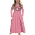 thumbnail image 1 of DISNIMO Pink Christmas Kids Dress Long Sleeve Lightweight Girls Long Sleeve Dresses Size 7-8 Swing Dress for Girls Print Midi Sun Dress with Pockets Kids Girls Frock Long Sleeve, 1 of 7