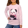 thumbnail image 1 of DISNIMO Pink Panda Shirt Long Sleeve for Kids Long Sleeve Shirts for Girls 3-4 Long Sleeve Shirt Kids Crew Neck Tshirt Girls Long Sleeve T Shirts Soft Kids T Shirt Casual Tops Girls, 1 of 1
