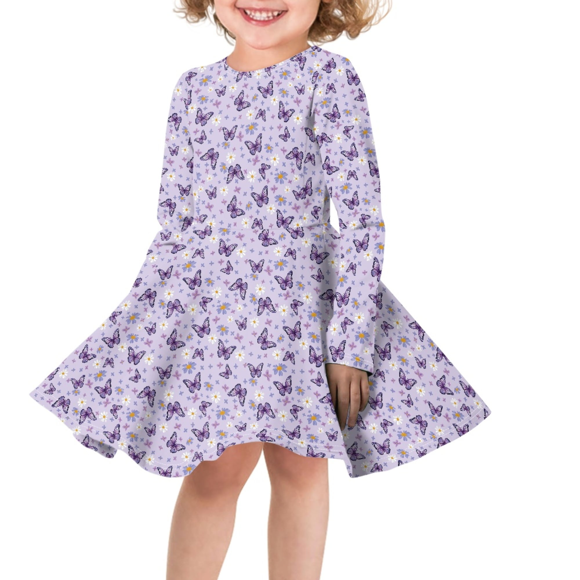 DISNIMO Purple Butterfly Dress Children Girls Girl Daisy Dress for ...
