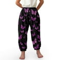 thumbnail image 1 of DISNIMO Purple Butterfly Harem Pants for Girls Bloomer Harem Pants for Kids Harem Bloomers Long Pants Baggy Girl Sweatpants Size 13-16 Trousers Casual Girls Harem Bloomers Summer Fall Long Pants, 1 of 7